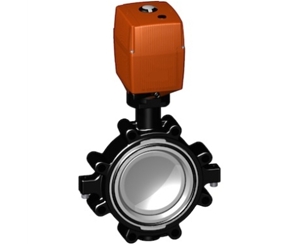 +GF+電動塑料閥門 141型凸耳式蝶閥，24V不帶手動手柄 GF電動蝶閥