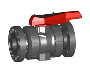 546型球閥，PVC-U 帶底部固定螺帽 日標PVC-U手動球閥